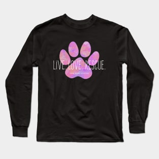 Live Love Rescue Pink Paw Print Long Sleeve T-Shirt